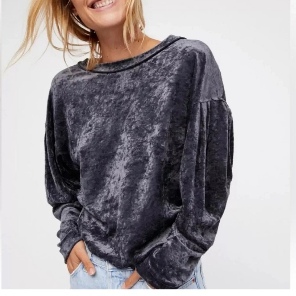 We The Free Velvet Romantic Bohemian Boho Whimsygoth Puff Slv Milan Top - Picture 1 of 9